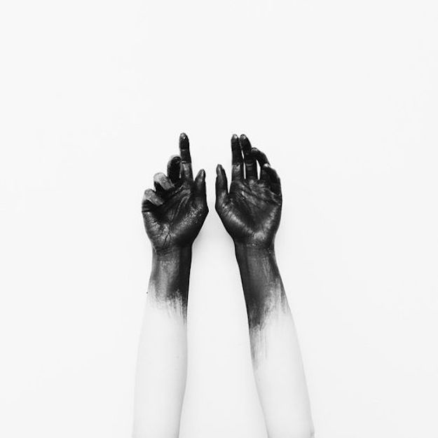 black paint hand